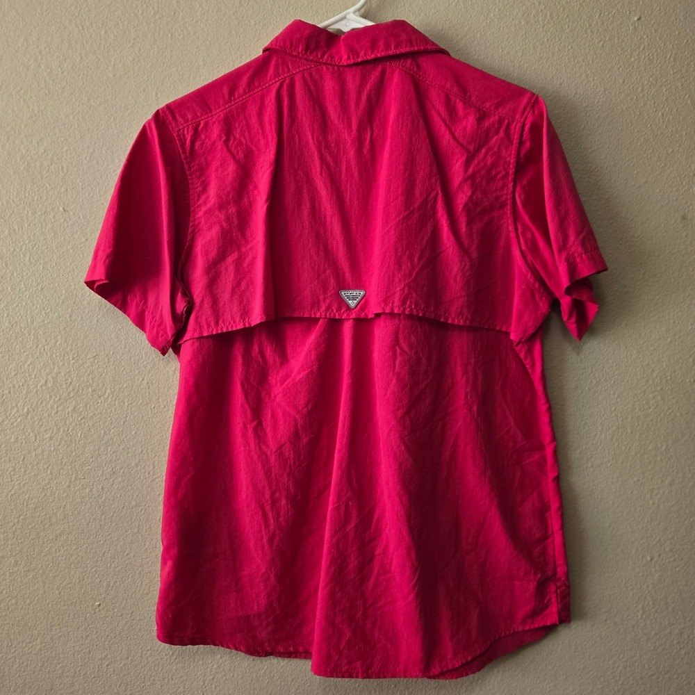 Columbia PFG Bahama Fishing Shirt Pink Short Sleeve Button Up Womens Small - Picture 7 of 8